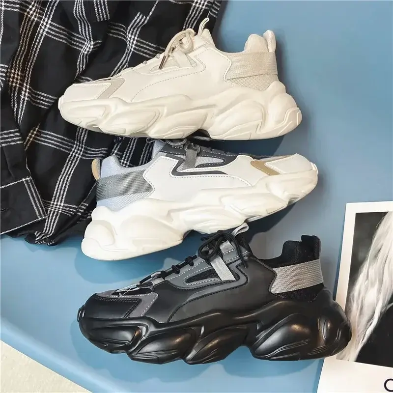 Platform Men's Sports Shoes Luxury Casual Running Shoe Thick Sole Vulcanized Shoes for Men Designer Sneakers Tenis Masculino2025