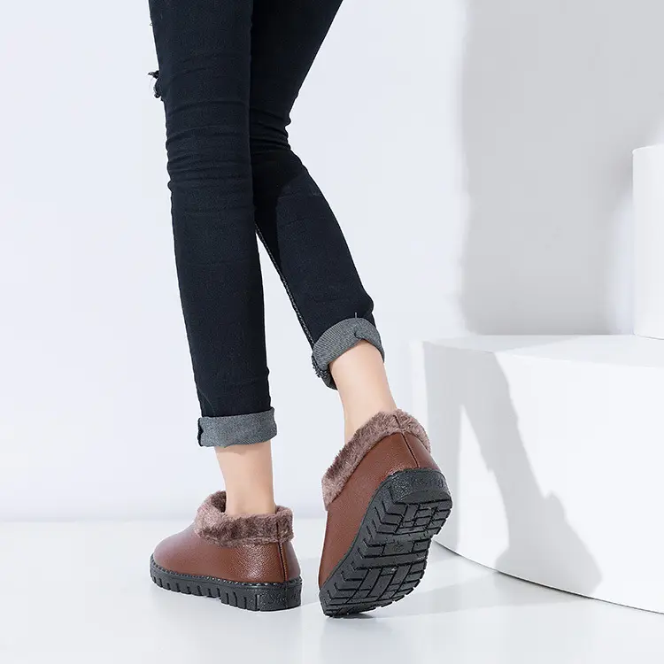 Hot sale Women natural real fox fur snow boots fashion boots for women high quality genuine cow leather winter Ankle boots rt56