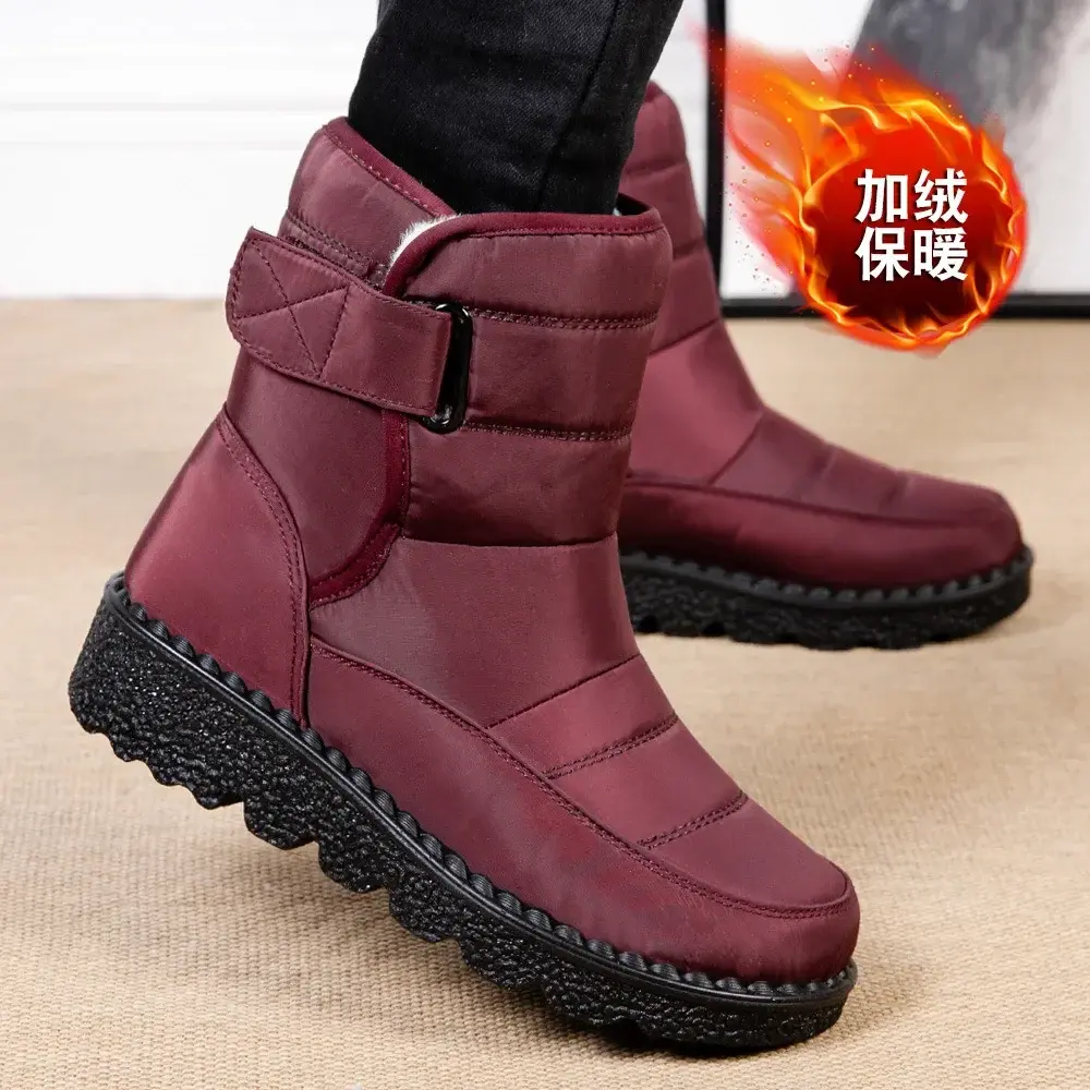 Women Boots Mid-Calf Winter Shoes For Women Snow Boots Casual Watarproof Platform Heels Botas Mujer  Winter Boots Female