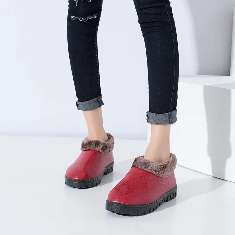 Hot sale Women natural real fox fur snow boots fashion boots for women high quality genuine cow leather winter Ankle boots rt56