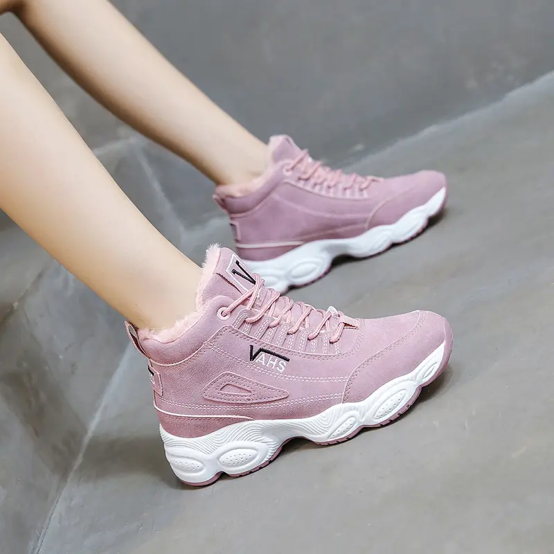 Winter Casual Plus Velvet Cotton Shoes Korean Version of High-top Daddy Shoes Female Ins Explosive Shoes Sports Shoes Women
