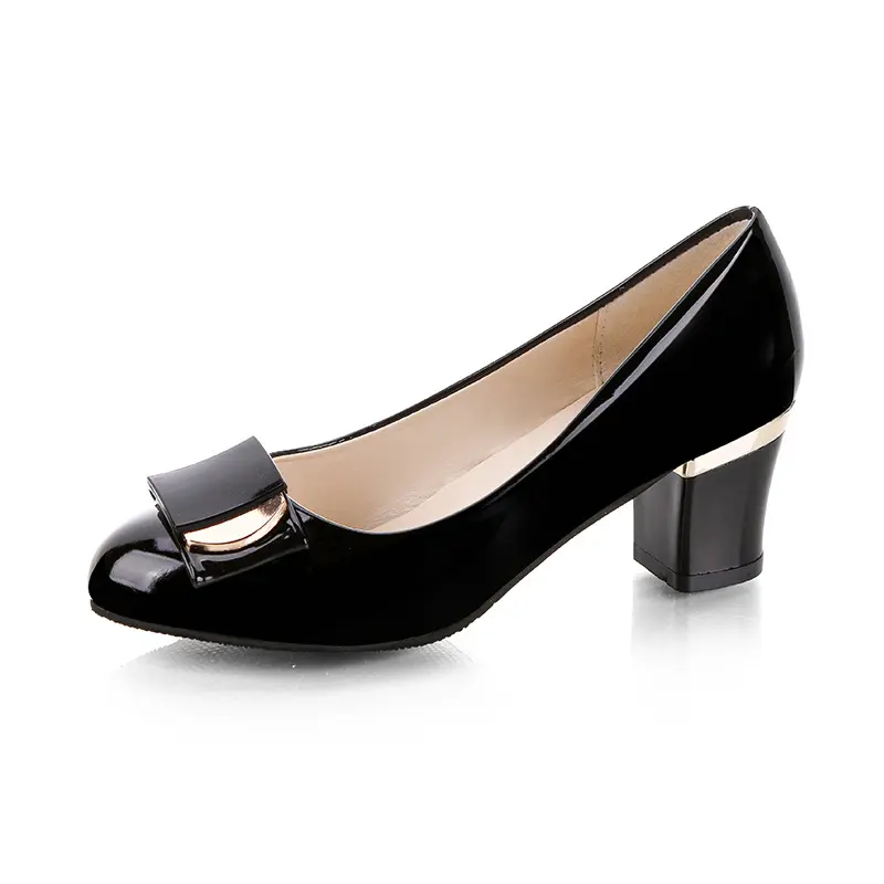2021Women Dress Shoes  Office Lady Shoes Patent Leather High Heels Woman Shoes Square Heeled Pumps Ladies Shoes
