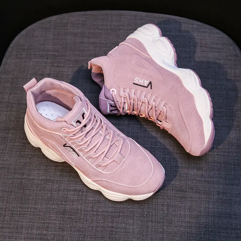 Winter Casual Plus Velvet Cotton Shoes Korean Version of High-top Daddy Shoes Female Ins Explosive Shoes Sports Shoes Women