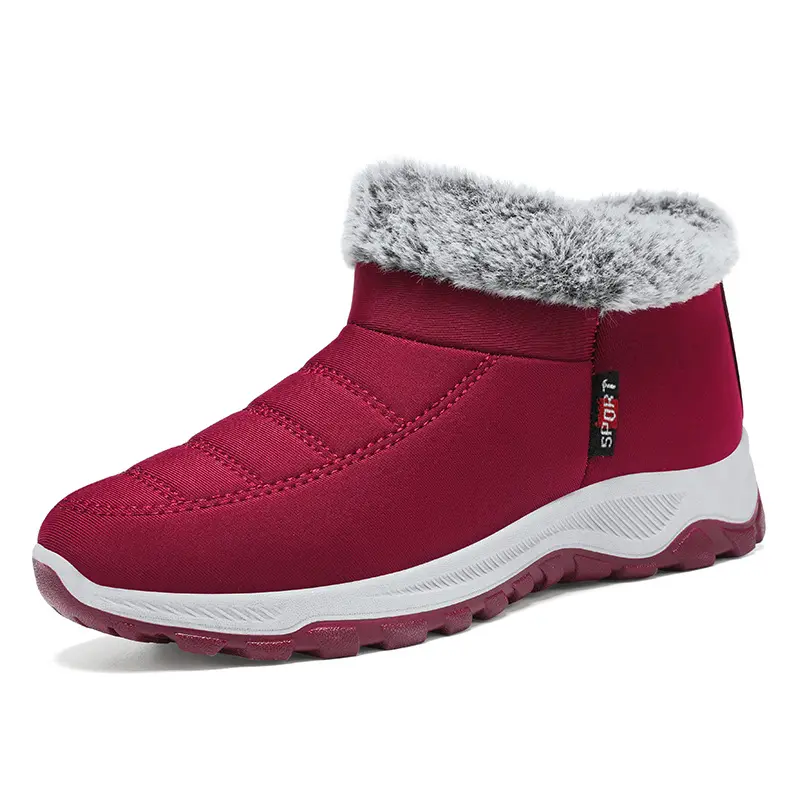 Woman Winter Warm Snow Boots New Fashion Non Slip Wedges Walking Casual Flat Shoe Outdoor Thickening Plush Ankle Boots 2025