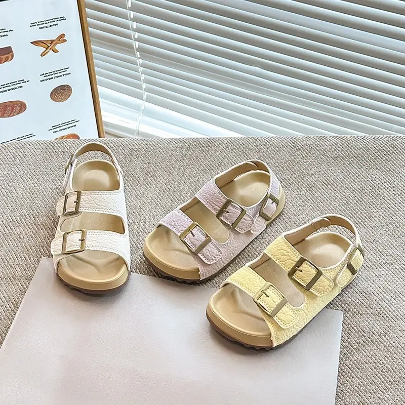 Children's Non-slip Sandals Summer Simple Boys Girls Open-toe Flat Sandals Fashion Outdoor Kids Causal School Sandals Versatile