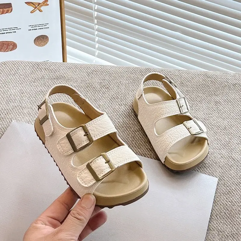 Children's Non-slip Sandals Summer Simple Boys Girls Open-toe Flat Sandals Fashion Outdoor Kids Causal School Sandals Versatile