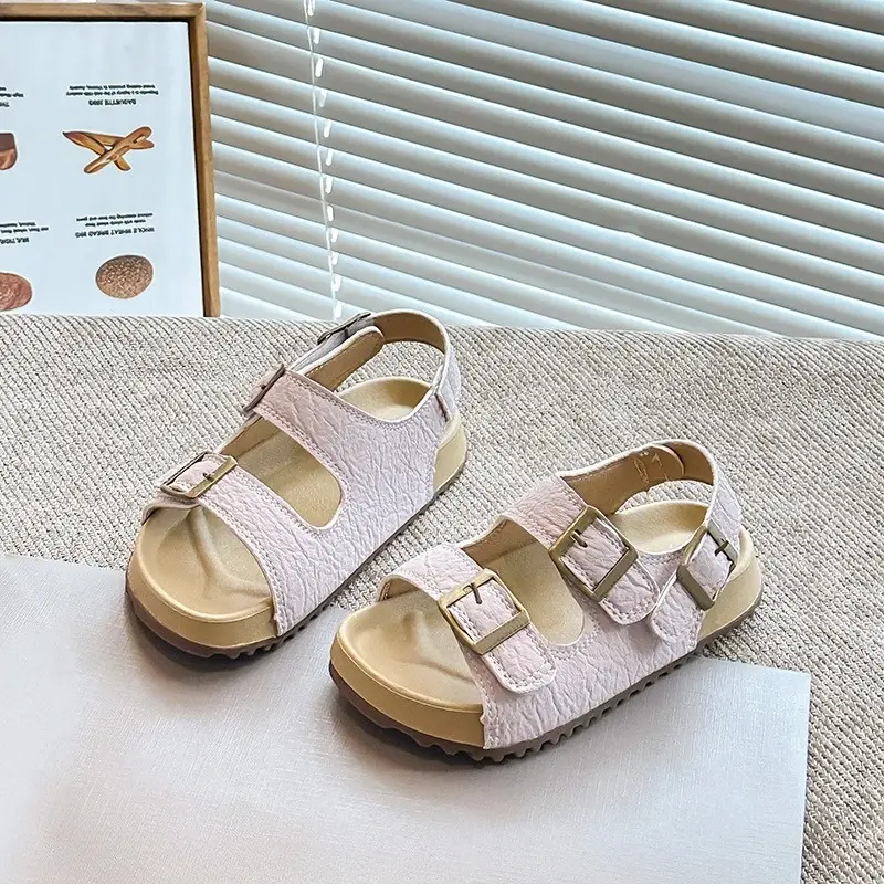 Children's Non-slip Sandals Summer Simple Boys Girls Open-toe Flat Sandals Fashion Outdoor Kids Causal School Sandals Versatile