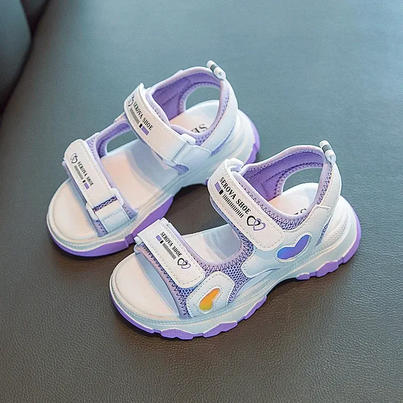 Girls' Beach Shoes for Vacation 2025 New Summer Kids Princess Sandals Soft Sole Non-Slip Girls Flats Candy Color Wear-resistant