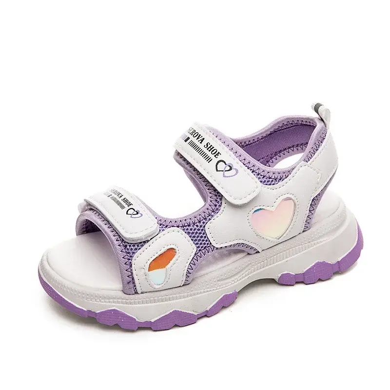 Girls' Beach Shoes for Vacation 2025 New Summer Kids Princess Sandals Soft Sole Non-Slip Girls Flats Candy Color Wear-resistant