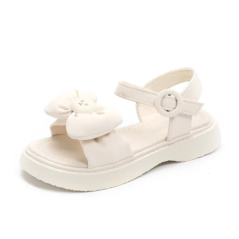 Kids Sandals for Girls Summer New Bowknot Princess Shoes Cute Bear Wedding Party Versatile Children Fashion Beach Sandals Soft