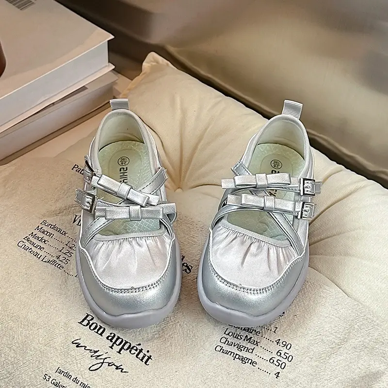 2025 Children Leather Shoes for Girls Spring Autumn New Fashion Korean Style Soft Bottom Anti-slippery Versatile Ballet Shoes