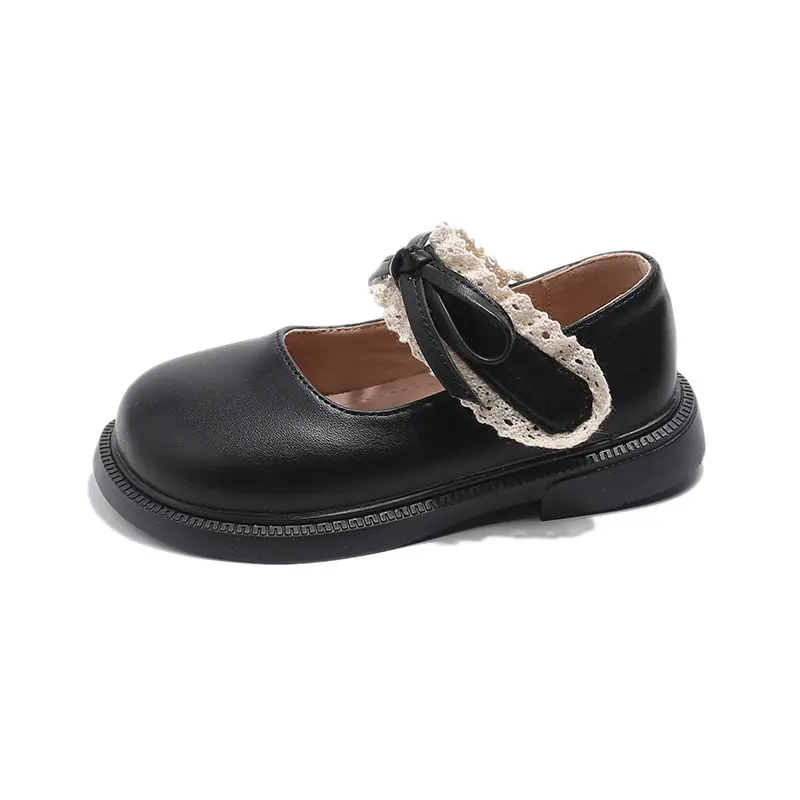 Spring New PU Leather Shoes Classmate Bow Fashion Children's Temperament Round Head School Student Loafer Size 26-36