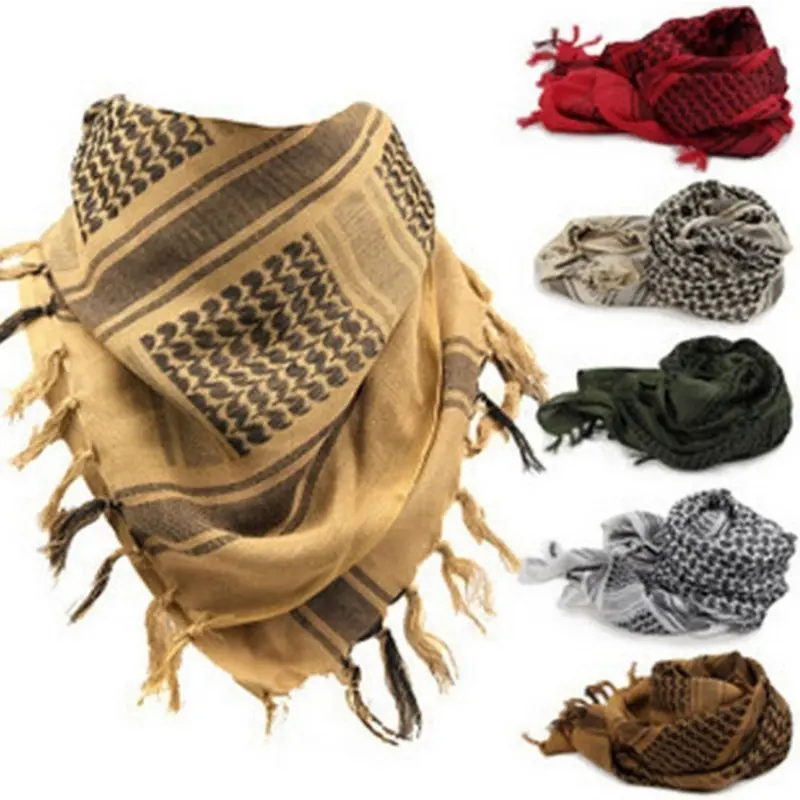 Handsome Arafat Arab Scarf Shawl Keffiyeh Kafiya Lightweight Shemagh Palestine Man Stripe Scarf with Tassels Soft Warm