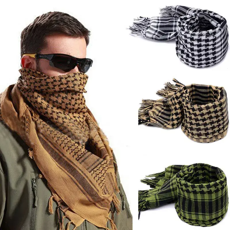 Handsome Arafat Arab Scarf Shawl Keffiyeh Kafiya Lightweight Shemagh Palestine Man Stripe Scarf with Tassels Soft Warm