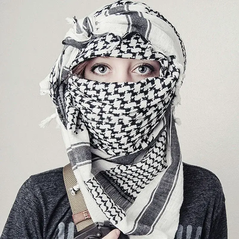 Handsome Arafat Arab Scarf Shawl Keffiyeh Kafiya Lightweight Shemagh Palestine Man Stripe Scarf with Tassels Soft Warm