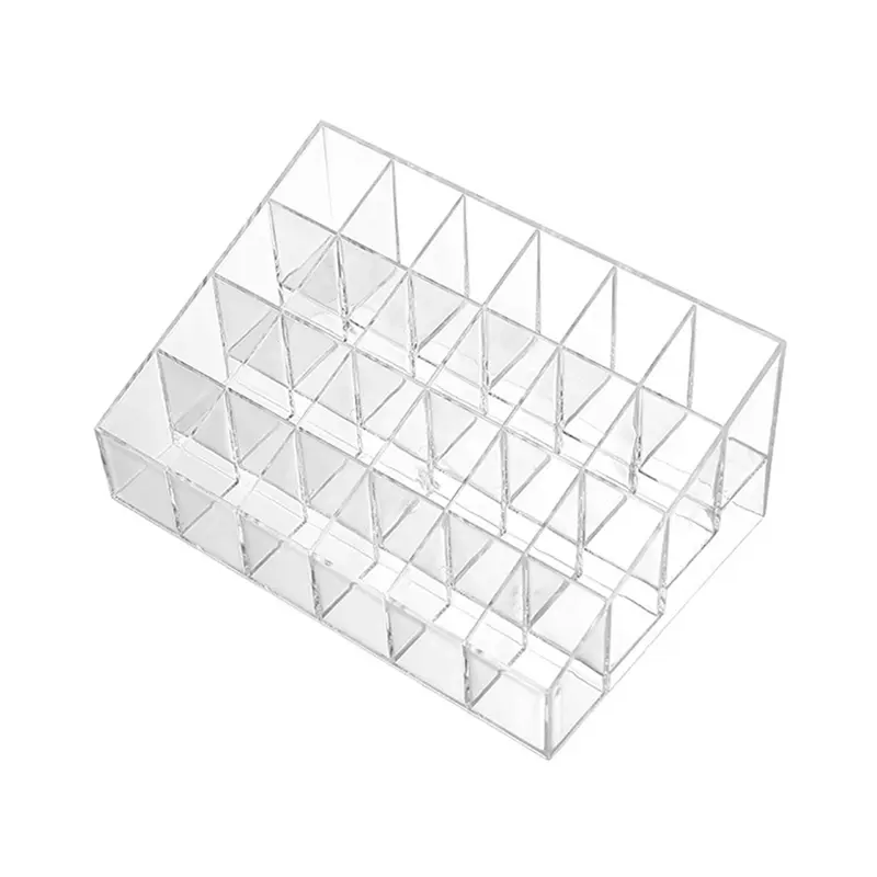 Transparent Multi-grid Lipstick Holder Women Makeup Organizer Storage Box Lipstick Display Cosmetic Jewelry Organizer Box