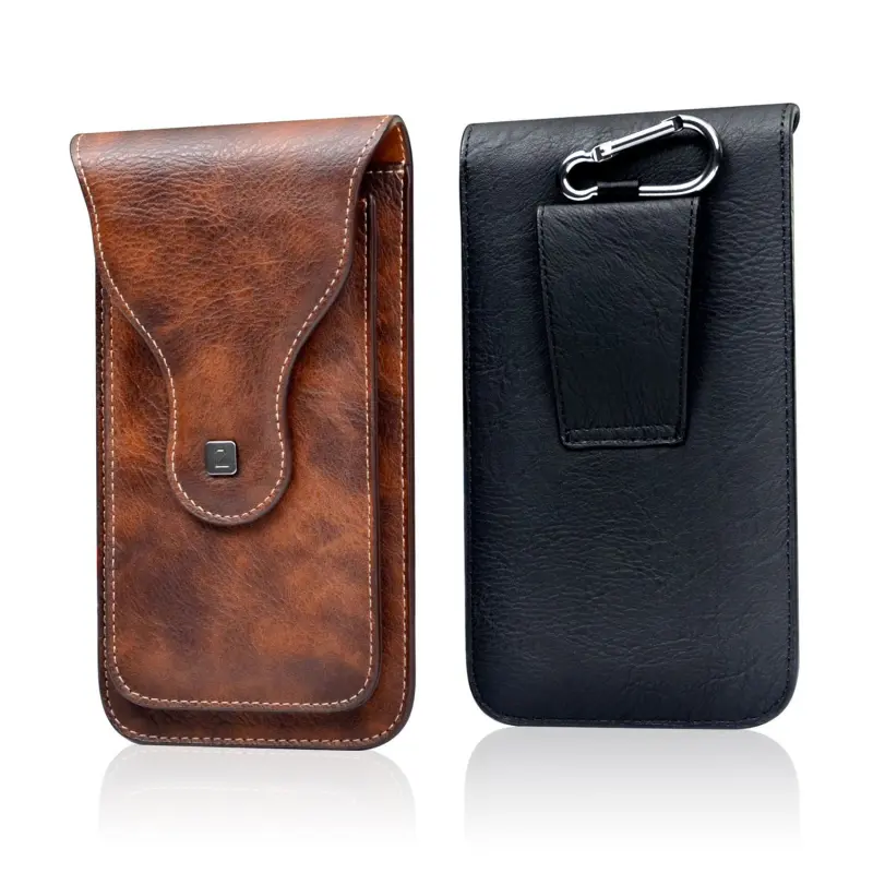 Mobile Phone Pouch Bag Case Universal PU Double-layer Protective Waist Bag Belt Clip Sleeve Multi purpose Protective Phone Cover