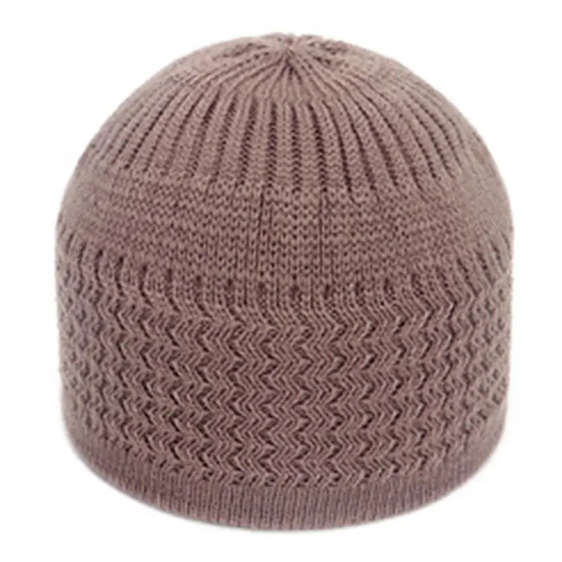 Knitted Muslim Men Prayer Hats Beanies Cap Warm Islamic Ramadan Jewish Kippah Homme Hat Women's Wrap Head Caps
