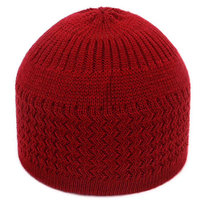 Knitted Muslim Men Prayer Hats Beanies Cap Warm Islamic Ramadan Jewish Kippah Homme Hat Women's Wrap Head Caps