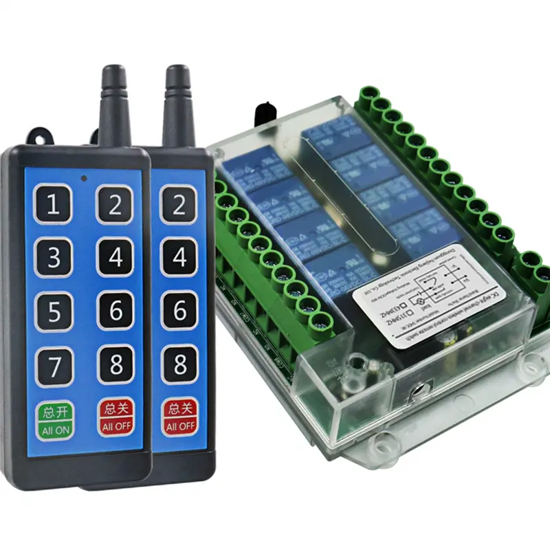 New 8 Channel Wireless Rf Remote Control Switch 12V/24V/36V 433MHz Remote Cont Wireless Remote Motor Control Switch DC9V-72V