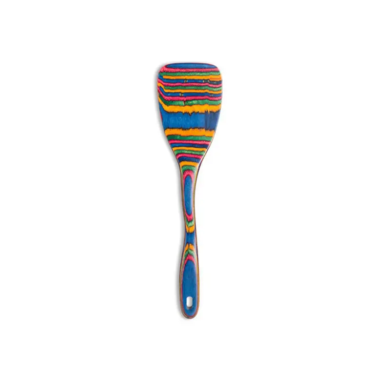 HGHO Seven-Piece Wooden Kitchenware Soup Spoon Set Wooden Cooking Supplies Non-Stick Large Colorful Spatula Kitchen Tools