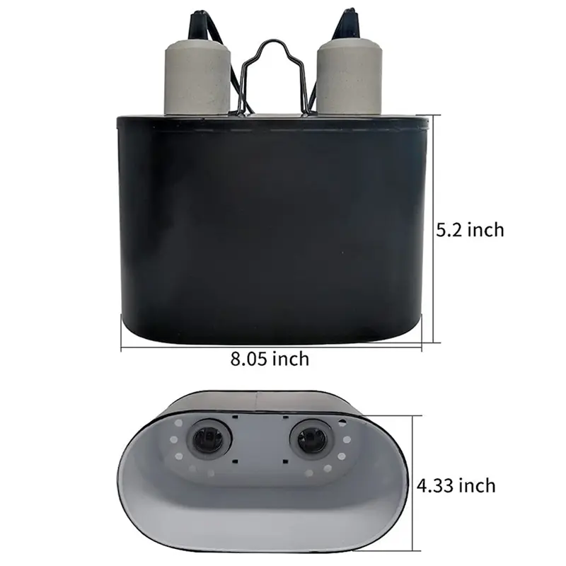 HGHO 1 Piece Dual Reptile Light Fixture Dual Heating Lamp UVB Light Fixture For Reptile Dome Heat Lighting Lamp Combo Kit US Plu