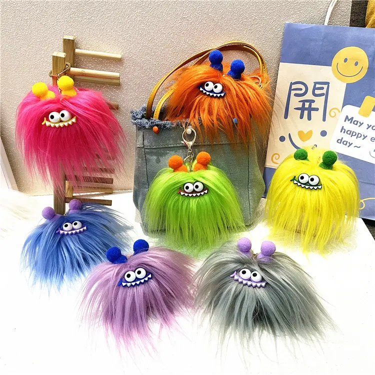 1 pcs cartoon keychain cute luggage accessories fur sausage mouth bag accessories creative ugly cute gift