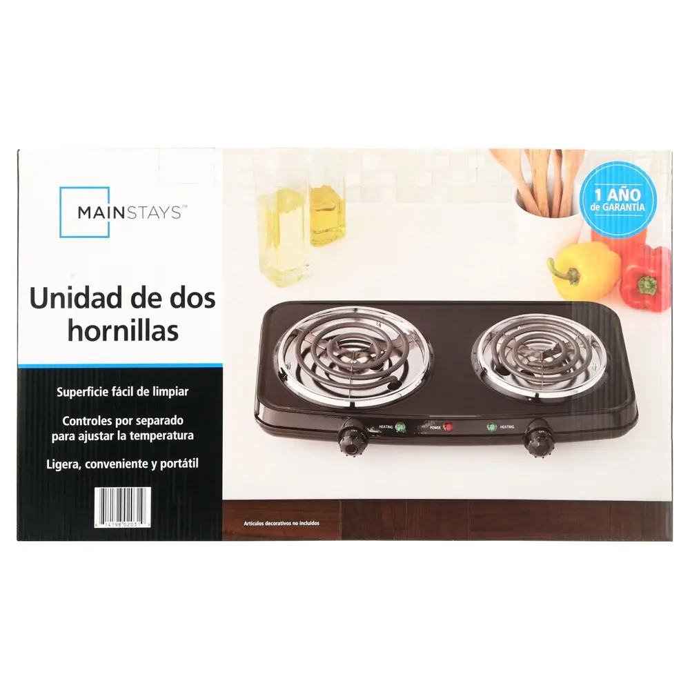 Portable Double Burner Hot Plate 1800W Compact Electric Cooking Stove Adjustable Temperature Rubber Feet User Friendly Kitchen