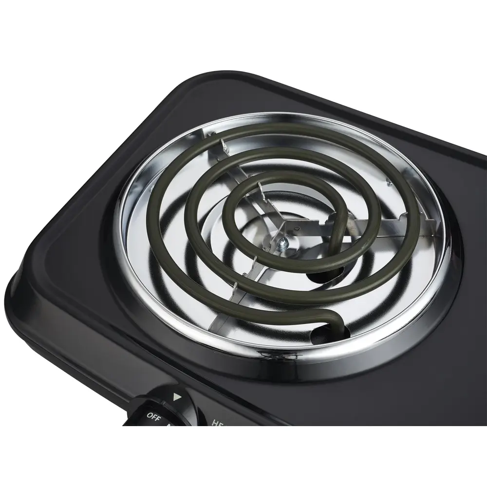 Portable Double Burner Hot Plate 1800W Compact Electric Cooking Stove Adjustable Temperature Rubber Feet User Friendly Kitchen