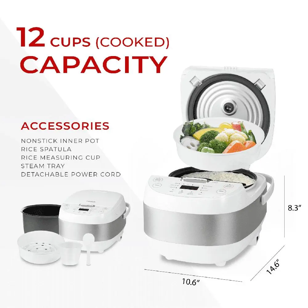 CUCKOO CR-0605F 6-Cup Uncooked / 12-Cup Cooked Micom Rice Cooker with Nonstick Inner Pot 13 Menu Options LCD Display Fuzzy Logic