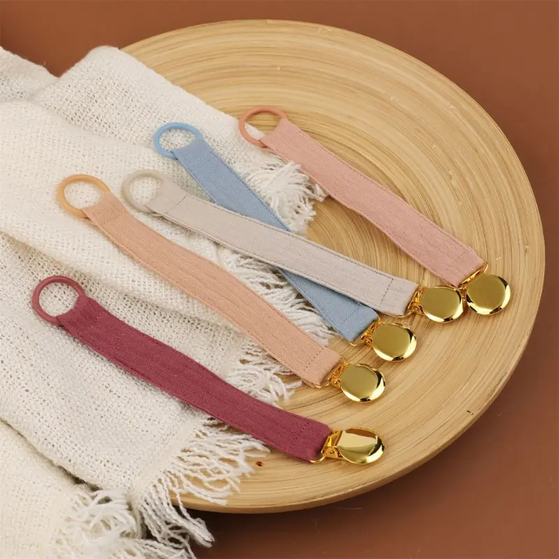 5Pcs Baby Pacifier Clip Infant Newborn Cotton Pacifier Chain metal Clip Nipple Soother Dummy Holder Eco-friendly Safe Gift