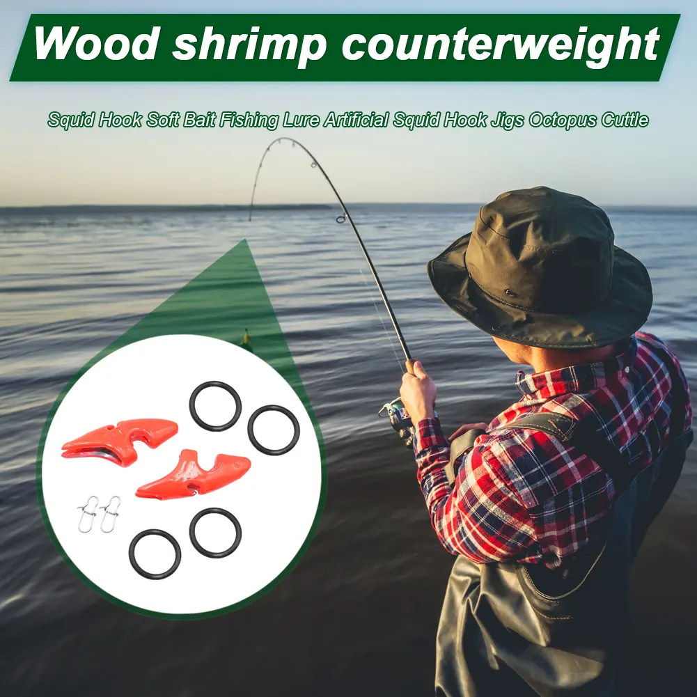 2pcs Squid Jig Tip Run Weight Chin Sinker for Wood Shrimp Prawn Lure Accessories