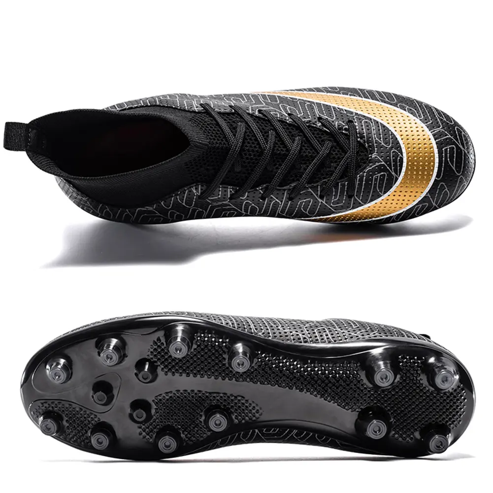 Men's and Women's Soccer Cleats Firm Ground Soccer Shoes Lightweight Football Cleats High-top Rugby Boots