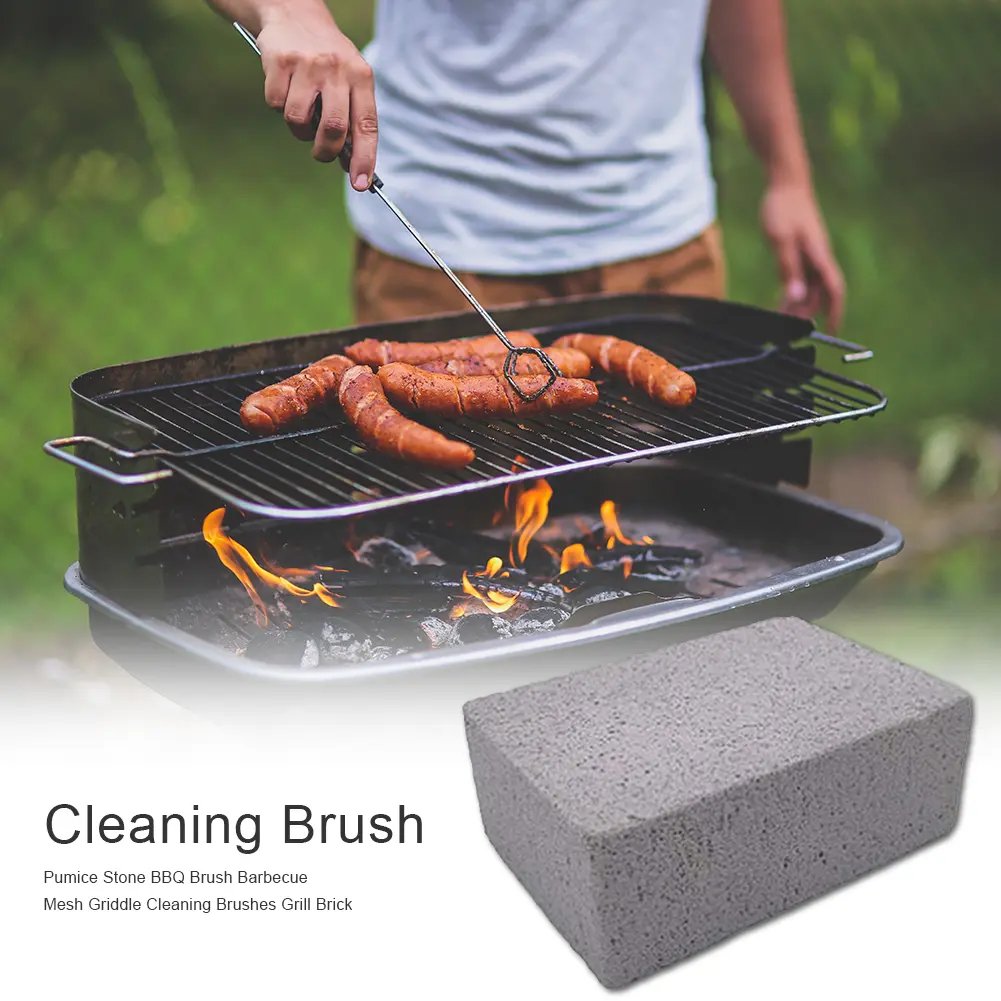 1PCS Pumice Stone Barbecue Mesh Griddle Cleaning Brush Outdoor Grill Brick BBQ Brush