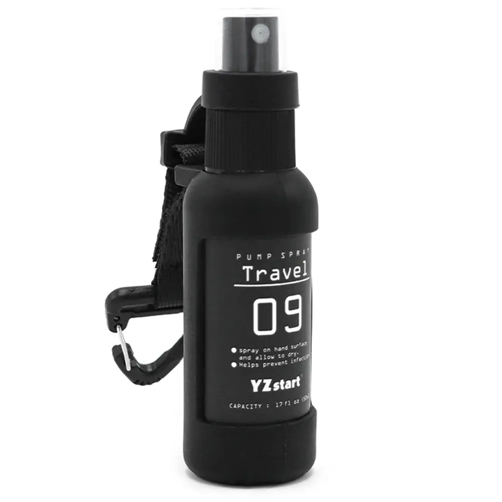 50ml Travel Bottle Leak Proof Refillable Spray Bottle Portable Sprayer with Tactical Hook Strap for Outdoor Camping for Liquid