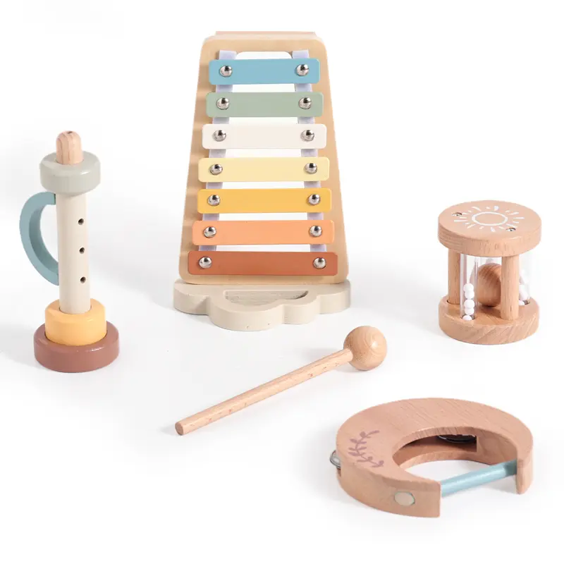 Wooden Montessori Musical Instruments Baby Music Enlightenment Educational Toys Newborn Xylophone Suona Rattle Ringing Toy Gift