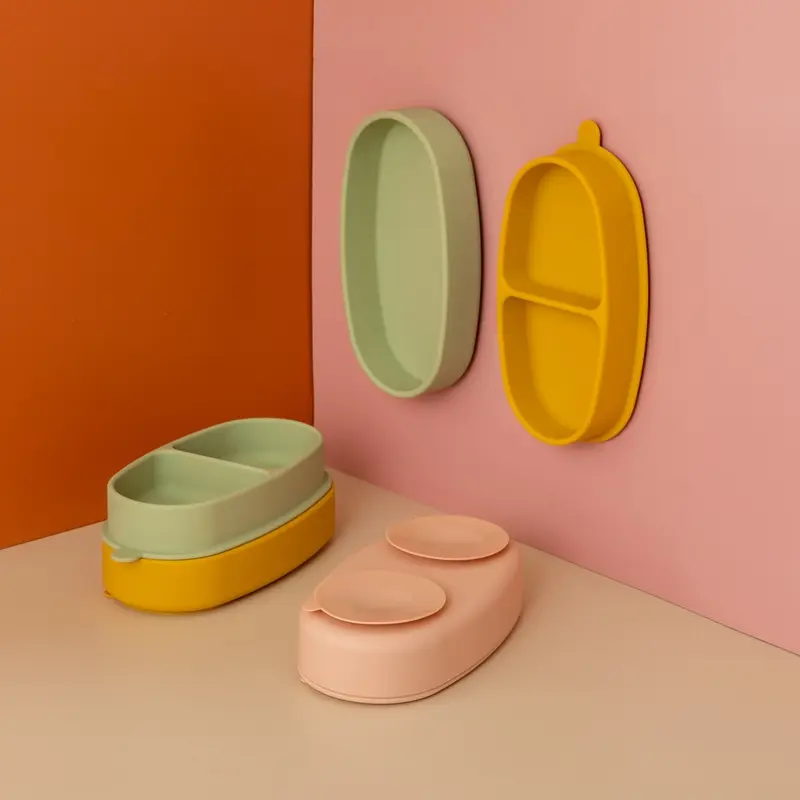Baby Safe Silicone Bowl Solid Color Waterproof Children Complementary Food Training Silicone Tableware Infait Suction Cups Bowls