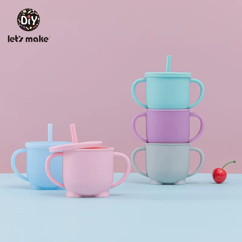 1PC Silicone Baby Cup BPA Free Snacks Bottle Drinkware Feeding Solid Tableware Toddlers Dishes For Baby Bowl Waterproof