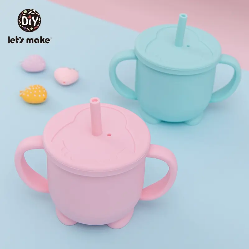 1PC Silicone Baby Cup BPA Free Snacks Bottle Drinkware Feeding Solid Tableware Toddlers Dishes For Baby Bowl Waterproof