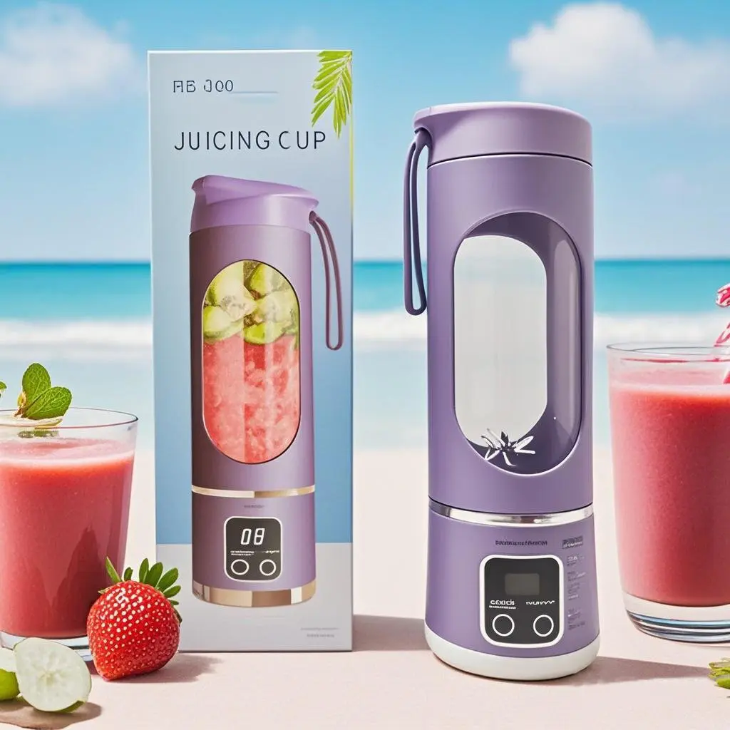 Portable Juice Cup Household Mixer Machine Crushed  Electric Juicer With 3 Speed 450ML Large Capacity Digital Display Juice Cup