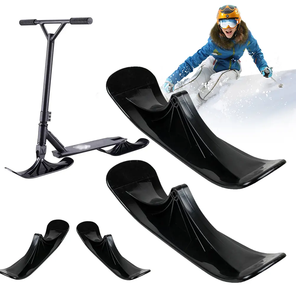 2Pcs Scooter Sled Ski Board Ski Sledge Snow Scooter Ski Sled Kit for Kids Outdoor Accessories