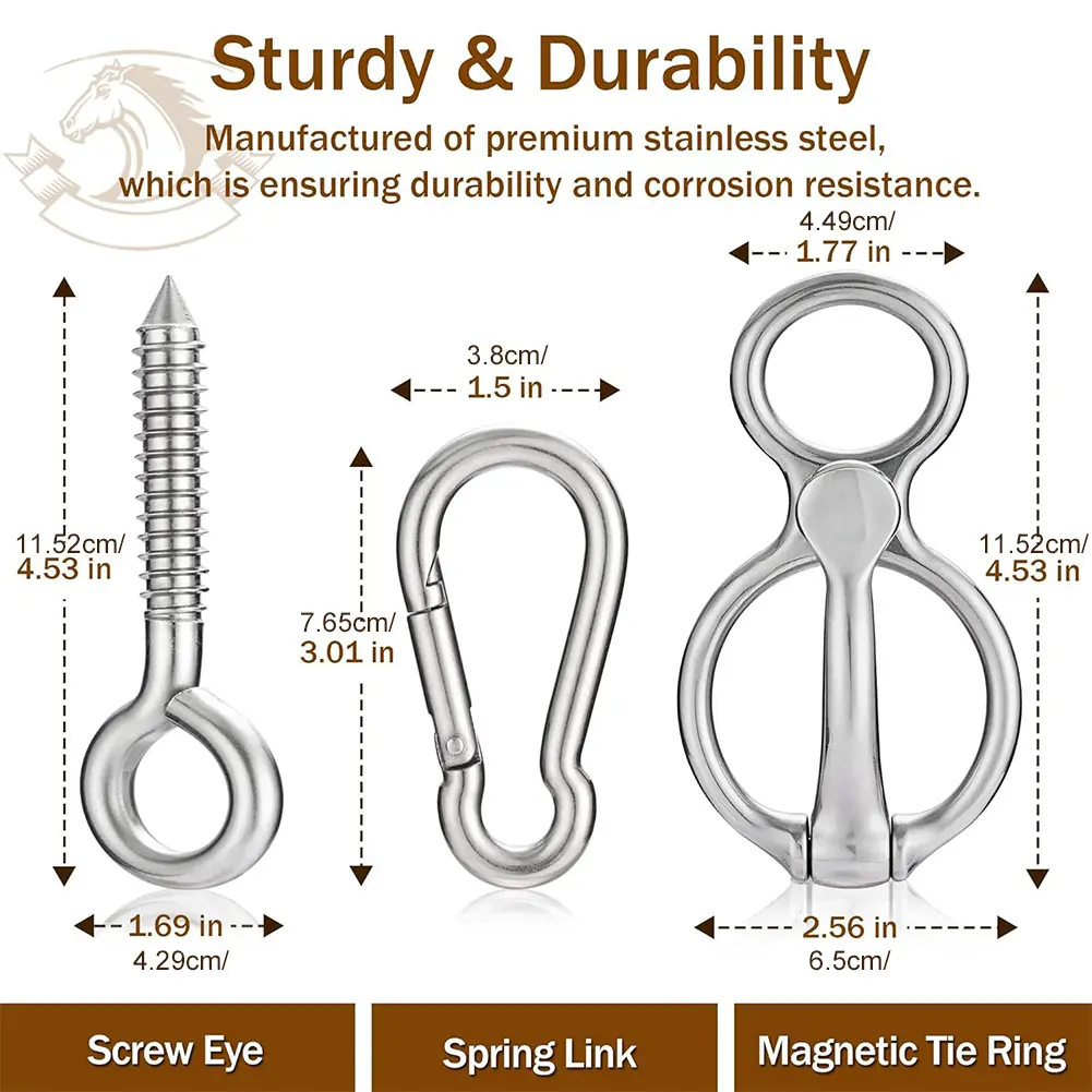 Horse Tie Ring Stainless Steel Horse Tack and Supplies Horse Accessories Prevent Horses From Pulling Back