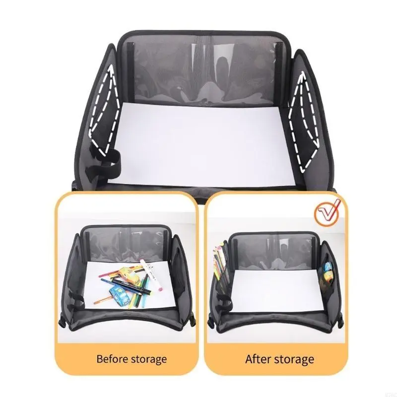 Kids Travel Seat Tray for Car Children's Toy Storage Table Drawing Board Safety Tray Dining Beverage Rack Road Trip Activities