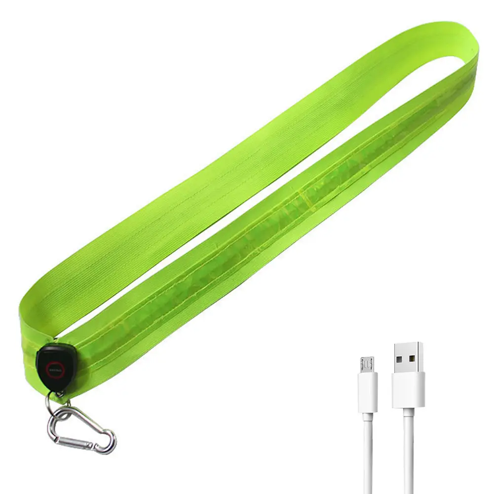 Illuminated Shoulder Straps Rechargeable LED Reflective Running Belt for Men Women Outdoor Hiking Jogging Walking Light Gear