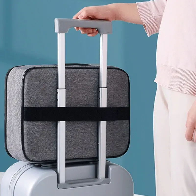 Multifunctional Briefcase Office Waterproof Document Storage Bag Business Trip Bank Card Passport Organizer Travel Accessory