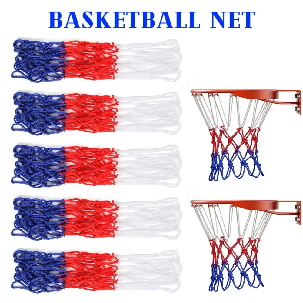 All-Weather Basketball Net Red+White+Blue Tri-Color Outdoor Indoor Hoop Net