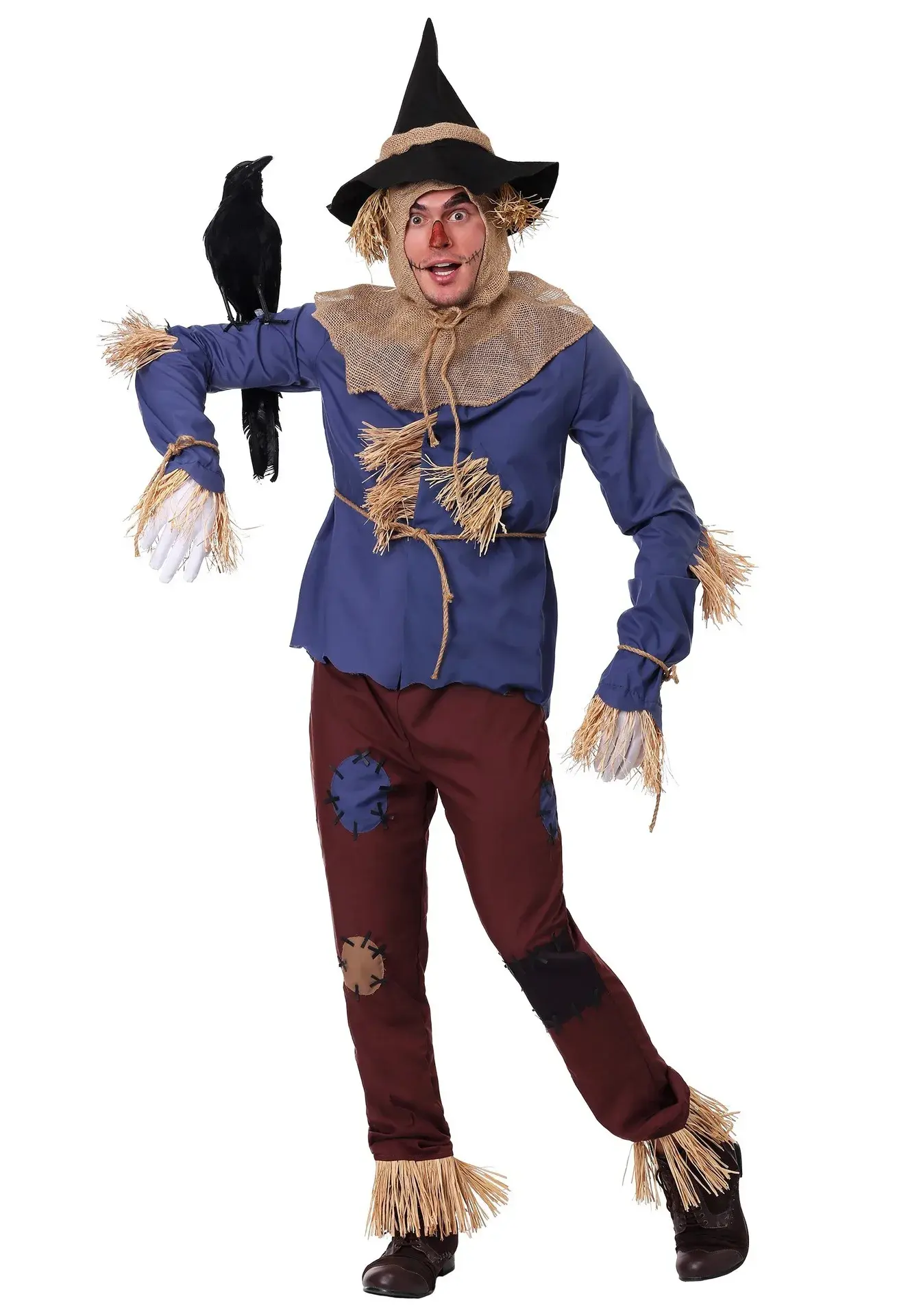 Halloween Pumpkin Patch Scarecrow Costume for Adult Kids Wizard Of Oz Scarecrow Cospaly Carnival Party Clown Circus Fancy Dress