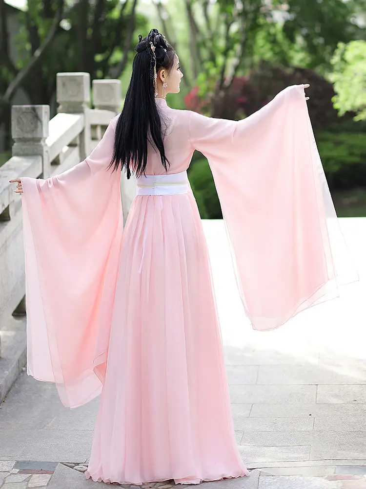 2024 New Ancient Fairy Classical Dance Costume Women Pink Cherry Blossom Hanfu Women Stage Performance Clothes