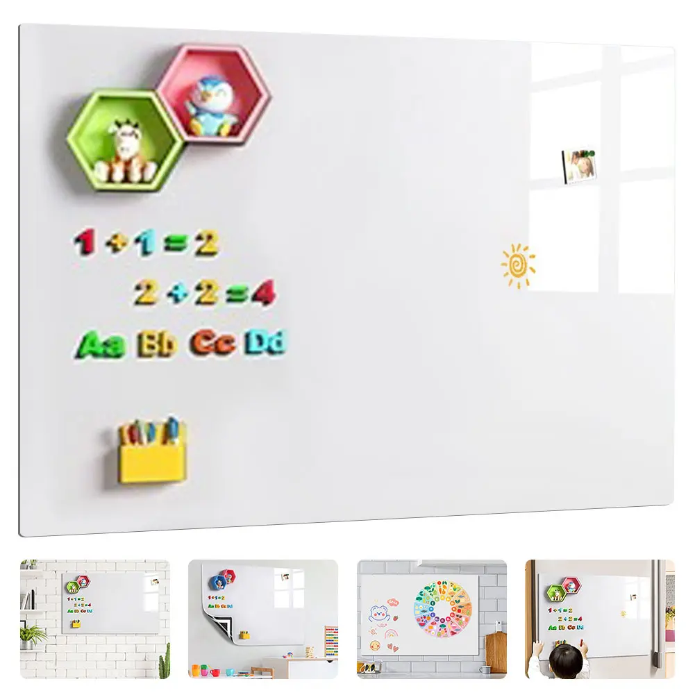 Magnetic White Board Sticker Whiteboard Stick on Wall Magnetic Dry Erase Whiteboard for Teaching Training Office and Home Use