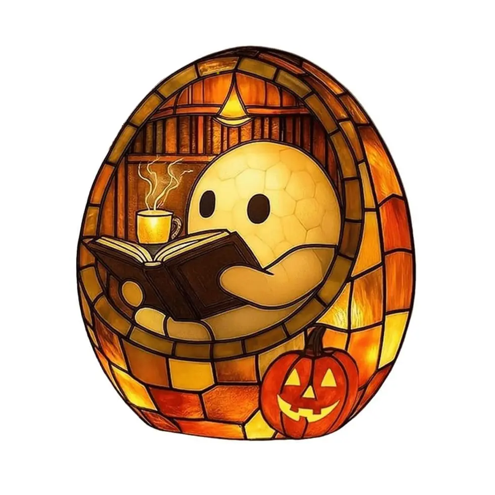 Adorable Ghost Reading Night Light Cute Ghost Reader LED Light Halloween Decor for Readers & Book Lover